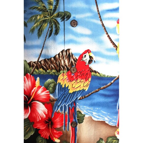 CT HAWAII FASHIONS Made in Hawaii 100% Cotton Button Up Shirt - Tropical Print - Picture 7 of 14